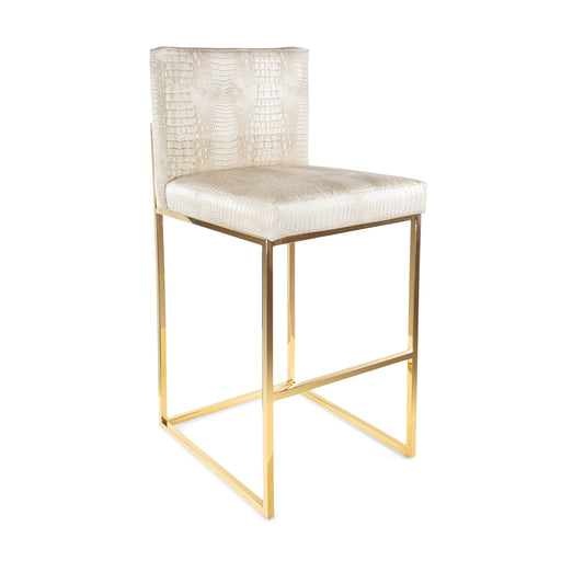 Bar Stool in Faux Croc