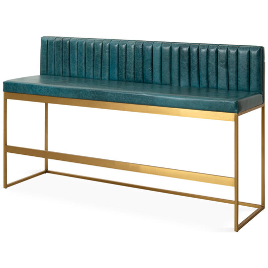 Bar Height Bench with Channel Tufting