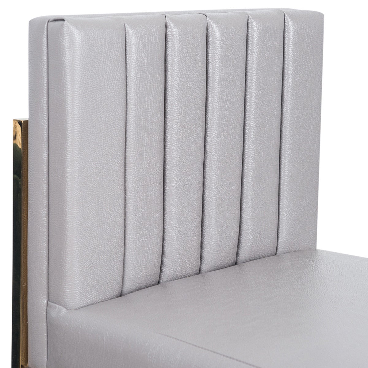 Bar Stool in Channel Tufted Faux Leather