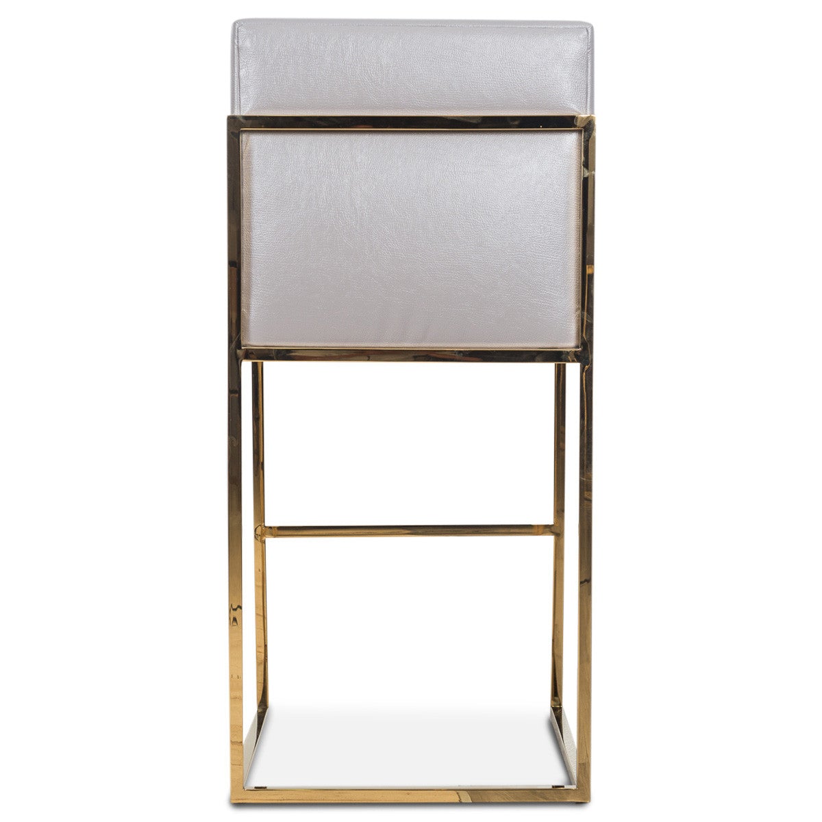 Bar Stool in Channel Tufted Faux Leather