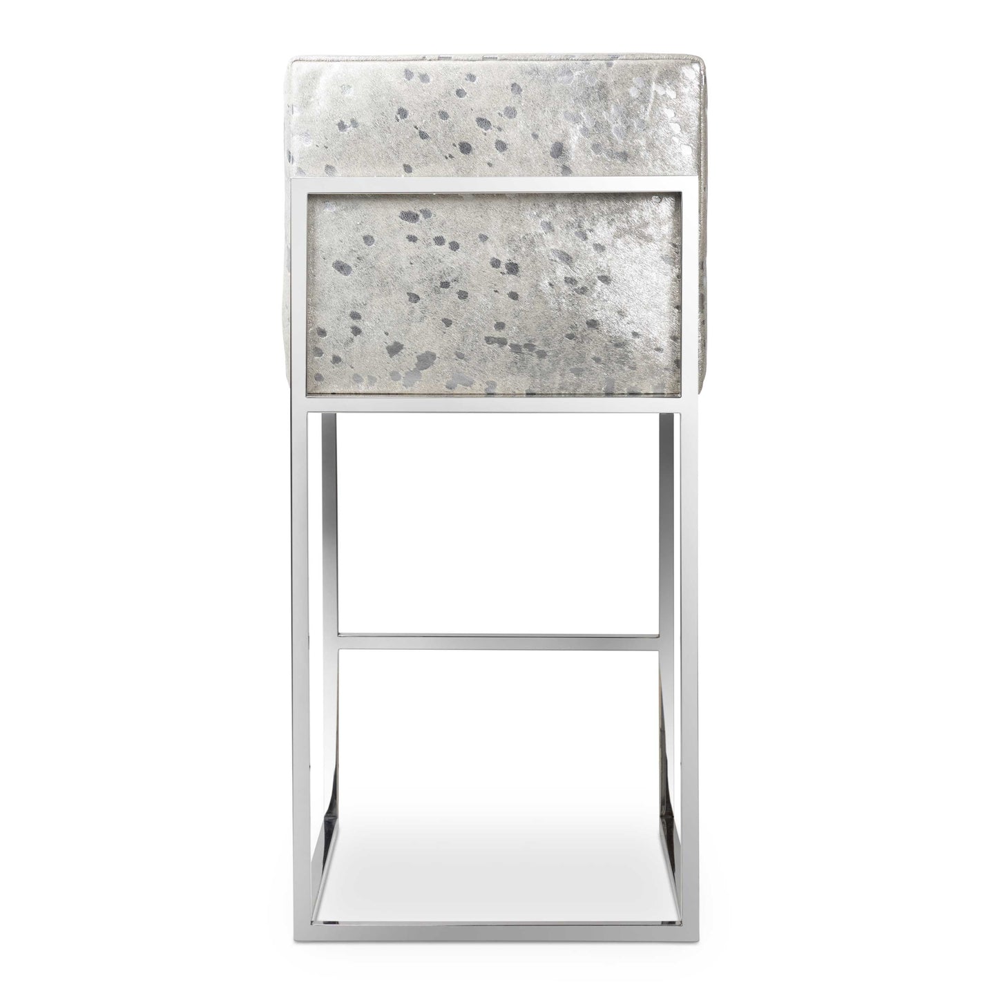 Bar Stool in Chrome Speckled Cowhide