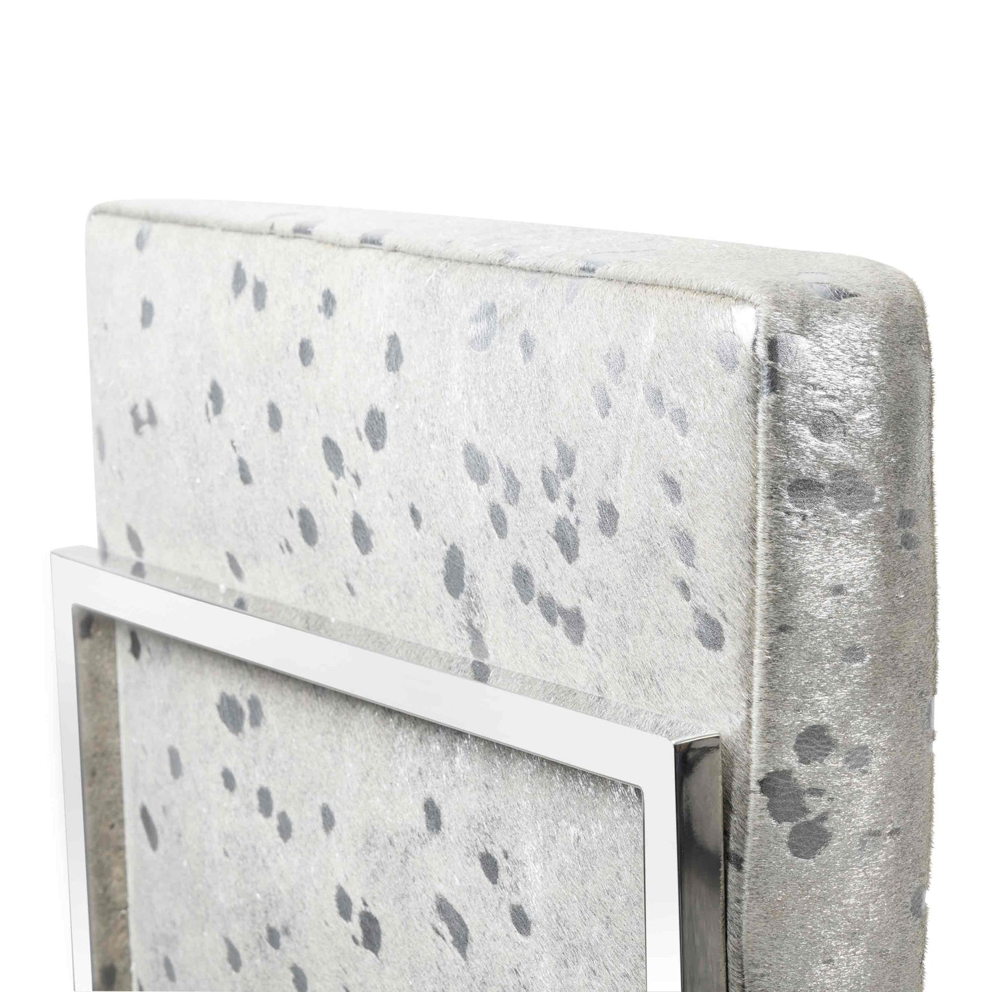 Bar Stool in Chrome Speckled Cowhide
