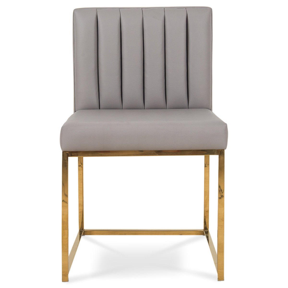 Dining Chair in Channel Tufted Faux Leather