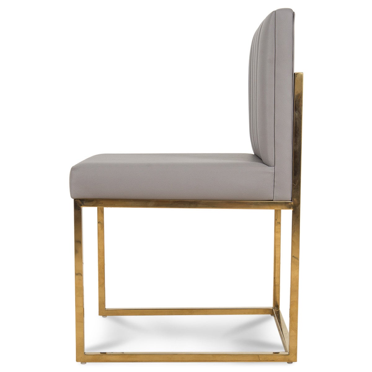 Dining Chair in Channel Tufted Faux Leather