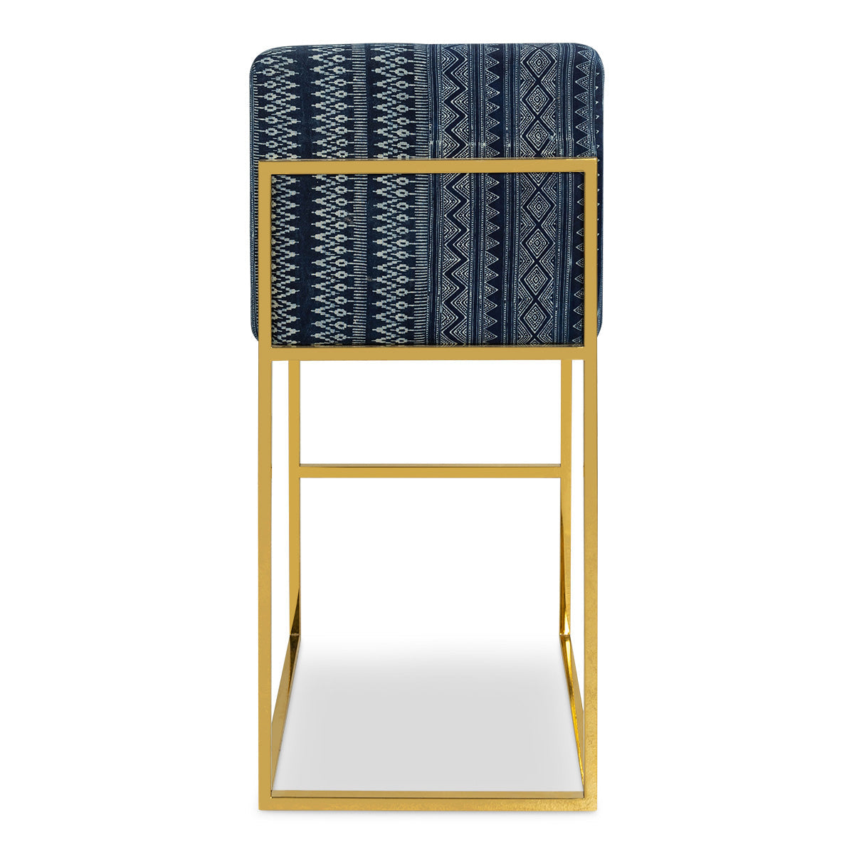Bar Stool in Hand Printed Indigo Mud Cloth (Set of 5)